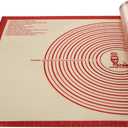 Non-slip Silicone Pastry Mat Extra Large with Measurements 36''By 24'' for Baking Mat, Counter/Dough Rolling/Oven Liner/Fondant/Pie Crust Red