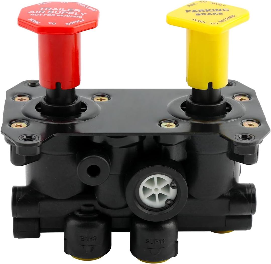 Misakomo 800516 MV-3 Dash Air Brake Control Valve - MV3 Trailer Parking Brake Valve - Compatible with Volvo 3948331, Bendix 065157 065697, Velvac 4790208 5001230, and Western Star Peterbilt Kenworth