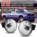 AUTOWIKI Fog Lamp For 1999-2001 DODGE RAM 1500 PICKUP Fog Lights Assemblies For 1999-2002 DODGE RAM 2500/3500 PICKUP 1 Pair (1 Set (Driver + Passenger))