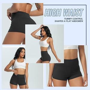 High Waisted Biker Shorts for Women – 3"/ 5"/ 8" Black Workout Yoga Compression Novelty Shorts for Running (Smaal/Medium)