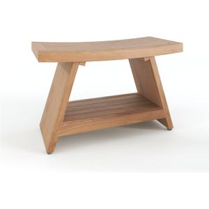 Patented 30" Asia Teak Shower Bench with Shelf - 30 Inch (Pack of 1)