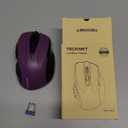 TECKNET Wireless Mouse, 2.4G Ergonomic Optical Mouse, Computer Mouse for Laptop, PC, Computer, Chromebook, Notebook, 6 Buttons, 24 Months Battery Life, 2600 DPI, 5 Adjustment Levels (Purple)