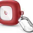 SURITCH Case Compatible with Beats Fit Pro Case Cover Protector, Shock-Absorbing Protective TPU Shell for Beats Fit Pro Charging Case 2021 Earbuds Secure Locking System with Anti-Lost Keychain, Red