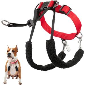 No Pull Dog Harness Medium Size Dog with Red Padded Sherpa Sleeves, Breathable Training Halter, Provides to All Medium Sized Breeds by Sporn