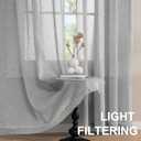 Turquoize Rod Pocket Privacy Window Treatment Panels Natural Linen Blended Sheer Curtains 84 Long Semi Sheer Curtains for Living Room Linen Textured Drapes for Bedroom (2 Panel, Dove Gray)