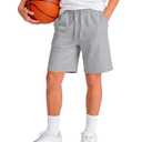 Yooo's Vivi Boy's Shorts with Drawstring, Light Heather Gray, 14-16 Years