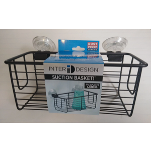 Inter Design Suction Basket maximum suction Black Color Rust proof Inter Design Suction Basket maximum suction Black Color Rust proof