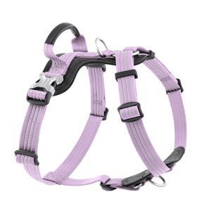 ApakBak No Pull Dog Harness with Handle, Reflective with Leather Trim | Adjustable Easy Walk Harness, Heavy Duty Nylon , Escape Proof Pet Vest for Puppy Small Medium Large Dogs, Purple, S