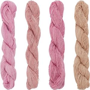 FREEBLOSS 4 Pcs Sashiko Thread 100M x 4 Colors Cotton Embroidery Floss 3 Stranded Pink Embroidery Threads Japanese Quilting & Sewing Thread for Sashiko Kit Supplies