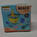 Collapsible Beach Sand Toys for Kids Toddlers,Travel Beach Toys with 3 Collapsible Sand Buckets,Shovels,Mesh Bags,Sand Molds,Castle Toys for Beach, Age 18+ Month