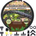 1/2 Soaker Hose 100 ft for Garden Beds, Heavy Duty Soaker Hoses with Kits for Water Saving, Rubber Garden Watering Hose 100 Foot Drip Irrigation Hose System (100 feet)