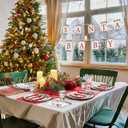 Zhehao 272 Pcs Santa Baby Shower Decorations Christmas Baby Shower Party Santa Tableware Set Disposable Tablecloths Plates Napkins Cups Forks Knives Spoons Banner for Party Decoration Supplies