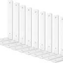 White Floating Shelf Bracket 14 Inch, 10 Pack Heavy Duty Shelf Brackets, Black Wall Shelf Bracket for DIY Decorative with Mounting Hardware (L 14" x H 6" x W1.5")