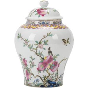 fanquare Porcelain Airtight Canister for Loose Tea Vintage Chinese Ripe Peach Style Ceramic Spice Jar Kitchen Storage Caddy Large Sugar Jar, Vase for Dcor
