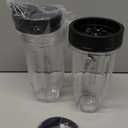 Blender Replacement Parts for Ninja, 24oz Ninja Blender Cups with To-Go Lids, 7 Fins Extractor Blade, Compatible with Nutri Ninja Auto iQ Blenders BL2012 BN801 BL480-30 BL640-30 BL642-30 NN100-30