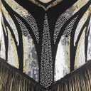 Women Sexy Sequin Fringe Bodysuit Gradient Sparkly Tassel Romper Latin Jazz Dance Leotard Acrobat Costume Disco Rave Outfits (M)