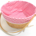 EASTER BAMBOO BASKET DOTS12IN