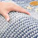 Bathroom Rugs and Mats Sets, 2 Piece Thick Absorbent Chenille Bath Mat Rug Set Non Slip, Soft Shaggy Bath Room Floor Mats for Bathroom, Machine Washable (20" x 32" Plus 16" x 24",Denim Blue)