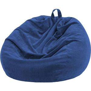 Bean Bag Chairs (No Filler),Bean Bag Cover,Stuffed Animal Storage Toddler Bean Bag for Adults,Kids,Teens,Large Bean Bag for  Navy Blue