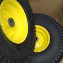 AR-PRO Exact Replacement 15" x 6.00-6" Front Tire and Wheel Assemblies Compatible with John Deere Riding Mowers 100 and D100 Series - 3" Centered Hub and 3/4" Bushings, 4Ply Pneumatic (Set of 2)