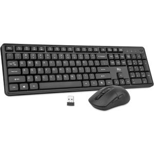 Wireless Keyboard and Mouse,Rii RK209 2.4G Full-Sized Quiet Wireless Ergonomic Keyboard,Quiet Typing and Clicking,Adjustable 5000 DPI Mouse for PC, for Windows,Mac
