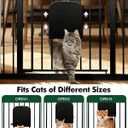 Pet Gate with Adjustable Cat Door, 31–46 Inch Pressure Mounted Dog Gate for Doorways, Stairs and Hallways, Auto Close Walk Through Metal Gate, No Drilling, Black, 29x30 inches