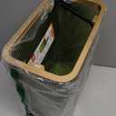 Glad Bathroom Trash Can, 2.6 Gallon (10L) - Slim Plastic Waste Basket with Pop-Up Lid and Bag Ring - Colored Clear Trash Can for Bedroom, Office, College Dorm - Green