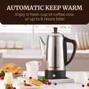 Elite Gourmet 12-Cup Electric Coffee Percolator, Dishwasher Safe Stainless-Steel Filter, Lid & Tube, Keep Warm, 360 Swivel Base Cord-less Serving, Stainless-Steel