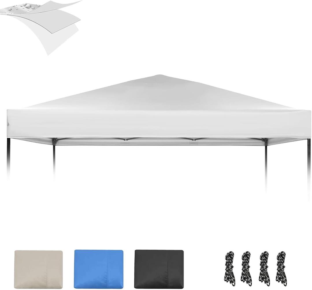 10×10 Canopy Replacement Top, Pop Up Canopy Replacement Tent Cover for Straight Leg Frame, Waterproof Canopy Top Cover for Garden Patio Camping (Top Only)(Grayish White)