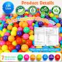 Hovenlay Ball Pit Balls Phthalate Free BPA Free Crush Proof Plastic - 7 Bright Colors in Reusable Play Toys for Kids with Storage Bag