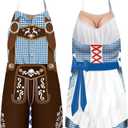 German Oktoberfest Apron,Adult Oktoberfest Dress Apron for Kitchen Cooking BBQ Party (31inch*23inch, Blue)