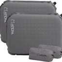 ATEPA Inflatable Seat Cushion, Self-Inflating Portable Stadium Airplane Travel Foam Cushion Pad for Camping, Sports Events, Outdoor (2 Pack Grey)