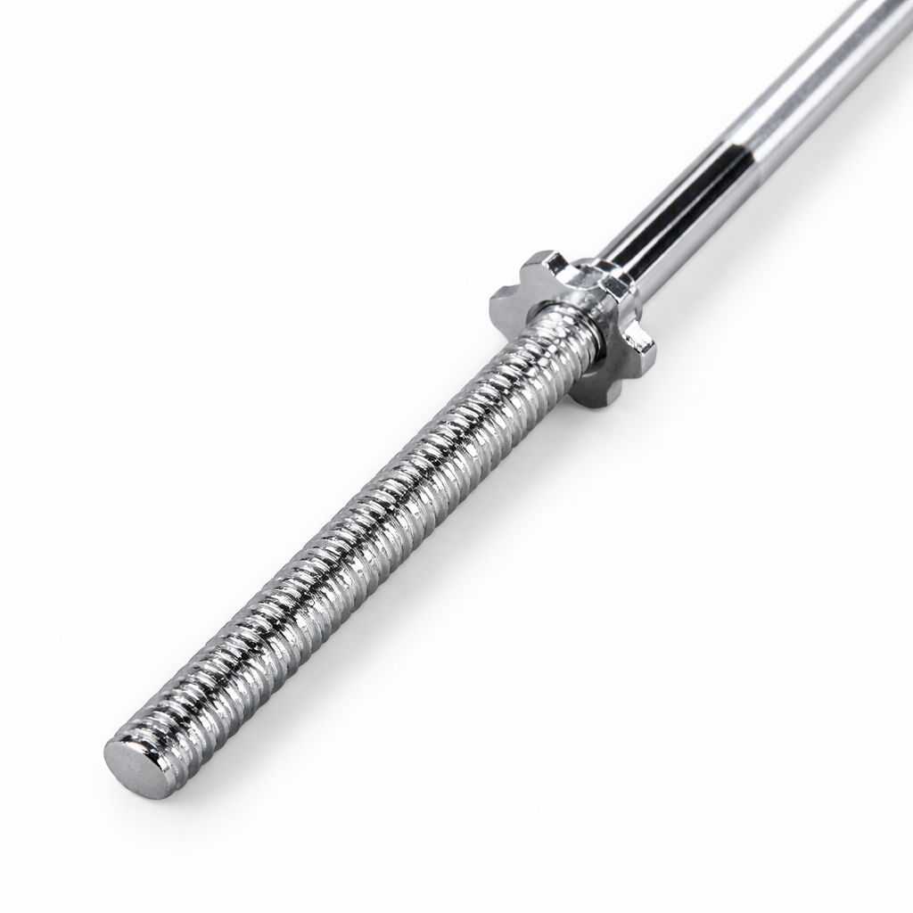 5-Foot Threaded Chrome Barbell Bar – 1-Inch Standard Straight Bar for Weightlifting & Strength Training