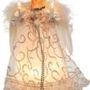 Kurt Adler UL 10-Light Angel Treetop, 8.5-Inch, White/Silver