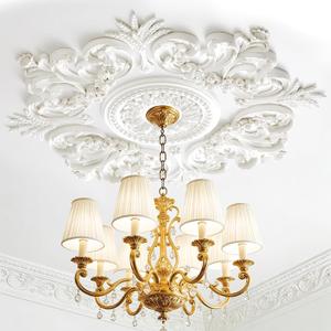 28 Inch Large Ceiling Medallion for Chandelier, French Victorian PU Ceiling Medallion Combination Decorative, Lightweight Decorative Ceiling Medallion with 5m Adhesive Tape & Scissors