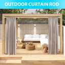 Silver Shower Curtain Rod 41-126In(4-10Ft),Curtain Rods No Drilling,Heavy Duty Large Outdoor Tension Curtain Rod for Windows or Patio,1.26In Diameter Shower Rod