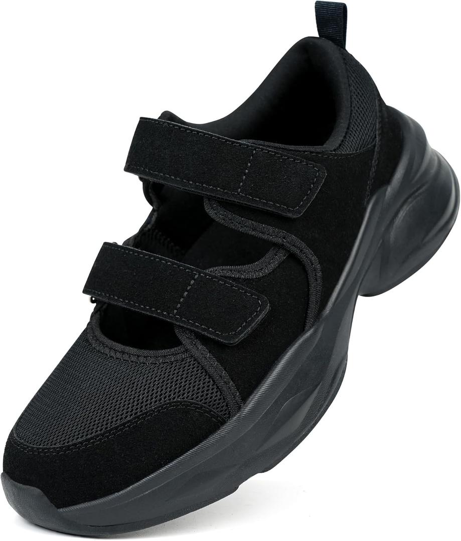 ORTOREX Women's Orthopedic Arch Support Sandals Diabetic Walking Shoes (11, Black)