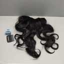 ALXNAN Long Wavy Layered Hair Extensions for Women, Clip in Hair Extensions Clip Ins Soft Full Head Synthetic Hairpieces 24 Inch Black