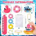 Lunmon 24 Pack End of Year Gifts Bulk with Cool Rubber Mini Float Graduation Gifts with Summer Cards Summer Beach Party Favors Pool Party Favors Goodie Bags (Flamingos)