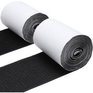 MAXECHO 4.4 Inches x 7 Feet Strong Sticky Back Heavy Duty Hook and Loop Tape with Adhesive, Non-Slip Couch Cushion Grip Accessories, Double Sided Strip Roll to Prevent Sliding, Black