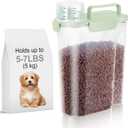LEAWALK 5-7Lbs Dog Cat Food Storage Container with Upgraded Large Nozzle BPA-free, 4 Snap Seals Plastic Pet Food Storage Containers with Handles are Easy to Clean and Carry