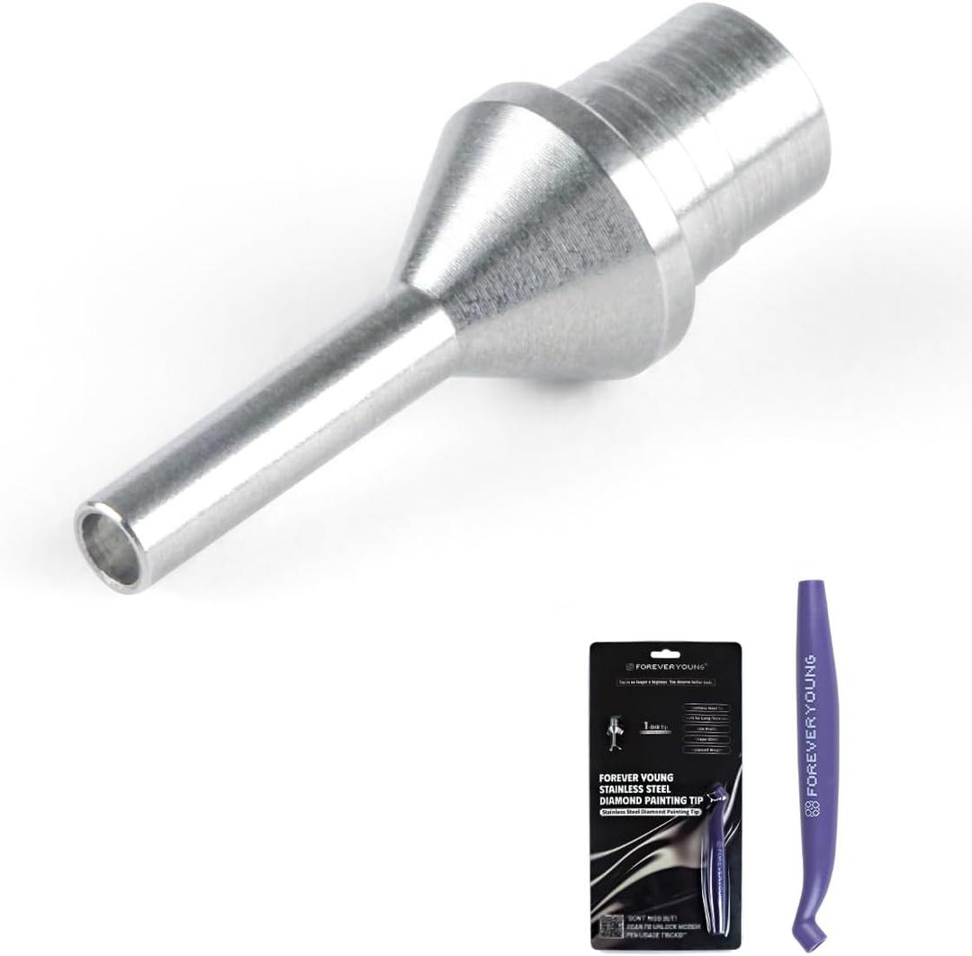 ForeverYoung Stainless Steel Diamond Painting Pen Tip, Unbreakable, Shape-Stable, Slim Profile, Durable Diamond Art Accessories and Tools, Pen Included, 1-Drill Placement