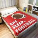 HommomH Sports Fleece Blanket 40" x 50" Eat Sleep Football Red Lightweight Fuzzy Cozy Soft Warm Throw for Man Boy Teen, Air Conditioning