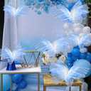 Geelin 6 Pcs Large Gradient Blue Butterfly Decorations Mariposas Grandes para Decoracion Big Butterfly Party Decor 20 Inch 12 Inch 3D Silk Butterflies for Baby Shower Birthday Party Wedding Decor