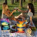 Ctosree 72 Pcs Vivid Sunset Paint and Sip Kit for Adults 8'' x 10'' Pre Drawn Canvas for Painting DIY Pre Printed Canvas for Party Favor Acrylic Painting Kit Wood Easel Brushes Date Night Bulk
