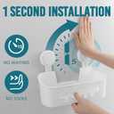 TAILI Shower Caddy Suction Cup, Heavy Duty Bathroom Organizer, Removable Shelves for Inside Shower, Shampoo, Waterproof Suction Plastic Storage for Bathroom Accessories Holder, White