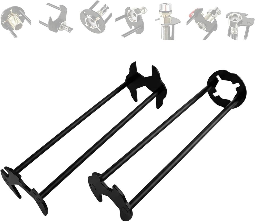 2PCS Multifunctional Sink Wrench, 7-in-1 Basin Faucet Wrench with 360 Rotating Head, Heavy Duty Under Sink Wrench for Tight Spaces, Universal Plumbing Tools for Kitchen Bathroom & Toilet
