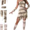 Spooktacular Creations Halloween Mummy Costume Women, Mystical Mummy Costume Adult for Halloween Party Size Large