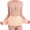GOEGE Postpartum Belly band Postpartum Recovery Surgery Support Belly Wrap for C-Section Hernia and Tummy Tuck Abdominal Compression Binder (Medium : 35"Length*9"Width, Beige)