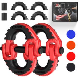 2 Pack 1/2" Safety Chain Connector Link, G80 Tow Hitch Hammerlock Coupling Link, Tow Chain Connector with 12000 lbs Loading (Red)